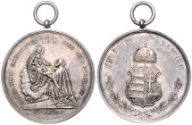 Ungarn. 
Franz Joseph I. 1848-1916. Silbermedaille o.J. (v. Mathes) Fleißprämie des Gymnasiums Kalossa. mit Öse u. Ring 35,5&nbsp;mm, 17,50&nbsp;g. ....
