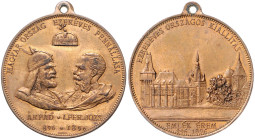 Ungarn. 
Franz Joseph I. 1848-1916. Bronzemedaille 1886 (v. Lauer) auf das 1000-jährige Jubiläum der Gründung des ungarischen Reiches. Hauser&nbsp;43...
