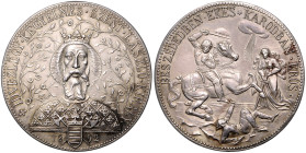 Ungarn. 
Franz Joseph I. 1848-1916. Silbermedaille 1892 (unsign. v. Szarnovszky) auf das 700-jährige Jubiläum der Heiligsprechung des Hl. Ladislaus. ...