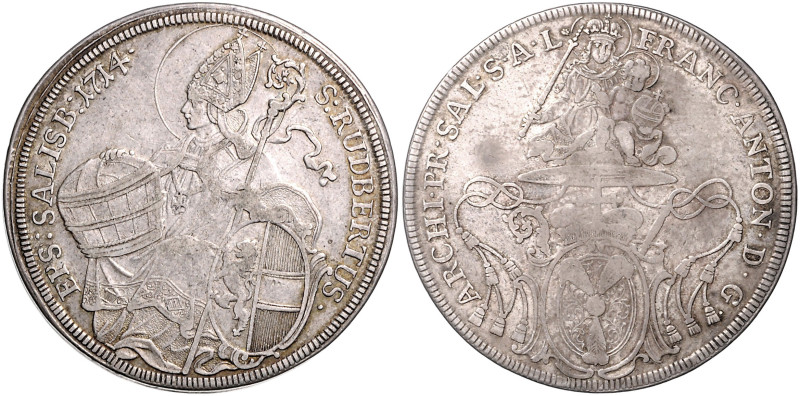 Salzburg, Erzbistum. 
Franz Anton von Harrach 1709-1727. Taler 1714 Rs-Umschrif...