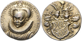 Neufürsten-Dietrichstein. 
Altvergoldete Silbermedaille o.J. auf Anna Maria v. Dietrichstein, die zweite Frau von Julius I. von Salm-Neuburg. Slg.&nb...