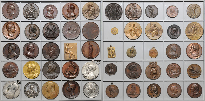 Belgien-Lots. 
Lot von 50 Bronzemedaillen des 19. und frühen 20. Jahrhunderts, ...