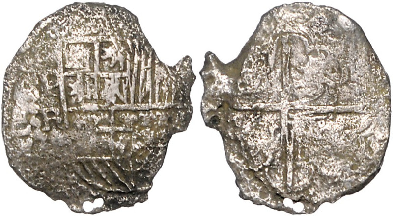 Bolivien. 
Philipp III. 1598-1621. Atocha-Cob 8 Reales mit Registrierungszettel...