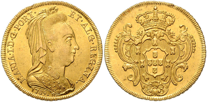 Brasilien. 
Maria I. 1786-1805. 6400 Reis 1787 R Rio de Janeiro. Friedberg&nbsp...