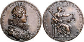 Frankreich. 
Ludwig XIII. 1610-1643. Bronzemedaille 1623 (v. Dupre) auf den König. Jones&nbsp;57/58, Mazerolle&nbsp;689. alter Guss 60,7&nbsp;mm, 47,...