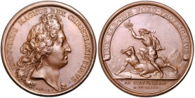 Frankreich. 
Ludwig XIV. 1643-1715. Bronzemedaille 1690 (v. Mauger) auf die Schlacht von Staffarde. Divo&nbsp;230. 40,8&nbsp;mm, 32,54&nbsp;g. . 

...
