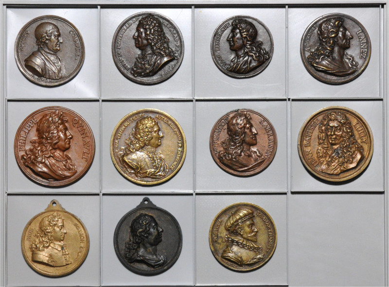 Frankreich. 
Ludwig XV. 1715-1774. Lot von 11 Bronzegussmedaillen (v. Cure) 171...