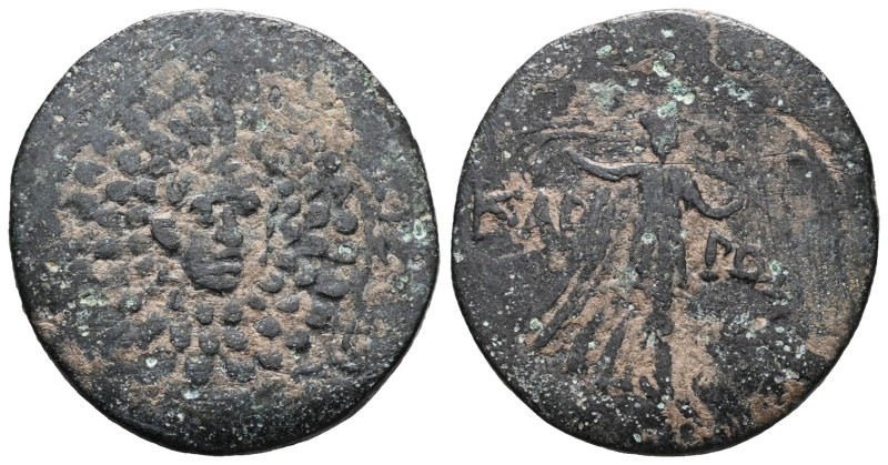 Greek
Pontos. Kabeira circa 120-100 BC.
Bronze Æ
Three-quarter facing head of...