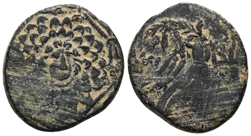 Pontos, Amisos, AE,Time of Mithradates VI Eupator, Circa 85-65 BC.
Obv: Aegis f...