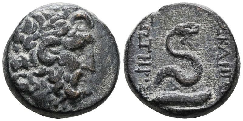 Greek, MYSIA, Pergamon (Circa 200-113 BC), AE Bronze 
Obv: Laureate head of Ask...