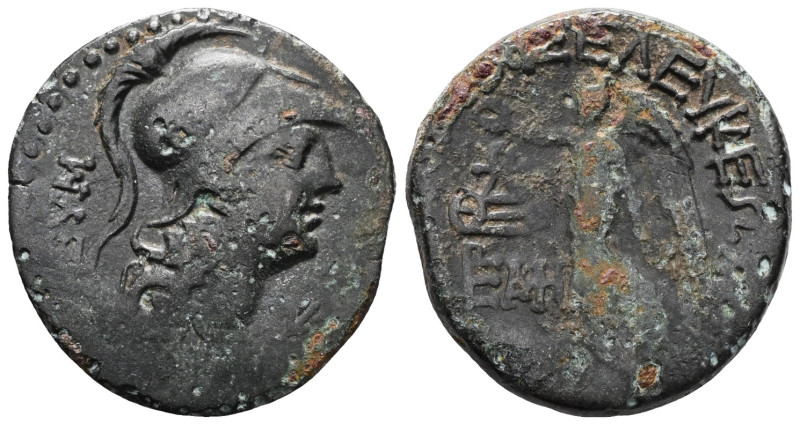 Greek
Cilicia. Seleukeia ad Kalykadnon, AE , 2nd-1st cent. BC 
Obv: Helmeted h...