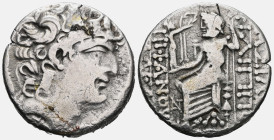 Greek
SELEUKID KINGS OF SYRIA. Antiochos VIII Epiphanes (Grypos), 121/0-97/6 BC. Tetradrachm (Silver), Antiochia on the Orontes, 109-96. Diademed hea...