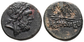 Greek
Pontos, Pharnakeia, AE Bronze , time of Mithradates VI Eupator (120-63 BC), ca. 100-65 BC.
Obv: Laureate head of Zeus to right.
Rev: ΦAPNAKEI...