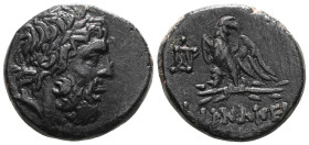 Greek
Pontos, Pharnakeia, AE Bronze , time of Mithradates VI Eupator (120-63 BC), ca. 100-65 BC.
Obv: Laureate head of Zeus to right.
Rev: ΦAPNAKEI...