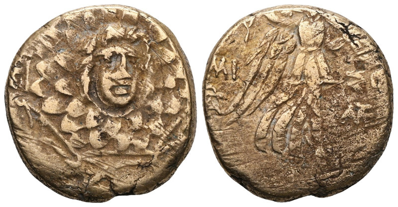 Pontos, Amisos, AE,Time of Mithradates VI Eupator, Circa 85-65 BC.
Obv: Aegis f...