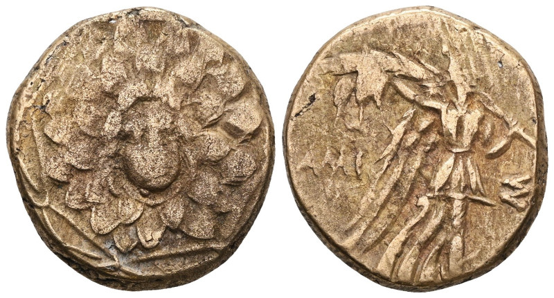 Pontos, Amisos, AE,Time of Mithradates VI Eupator, Circa 85-65 BC.
Obv: Aegis f...