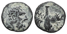 GreekPONTOS. Amisos. Struck under Mithradates VI, Circa 95-90 or 80-70 BC. Chalkous AE . Laureate head of Herakles to right. Rev. [A]MI-ΣO[Y] Club and...