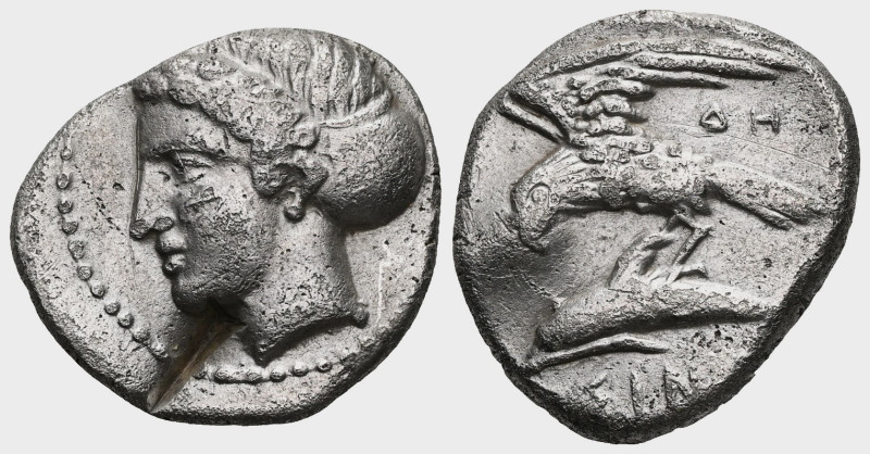 Greek
PAPHLAGONIA. Sinope. Circa 410-350 BC. Drachm AR . Head of the nymph Sino...
