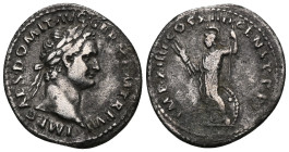 Domitian - Denarius (89, Rome) - PallasA/ IMP CAES DOMIT AVG GERM P M TR P VIII. Laureate bust right.R/ IMP XIX COS XIIII CENSOR P P P. Pallas standin...