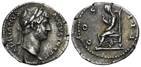 Roman ImperialHadrian. Denarius. 128-129 d.C. Rome. (Ric-II 3. 911). Anv.: HADRIANVS AVGVSTVS P P, laureate head to right . Rev.: COS III, Abundantia ...