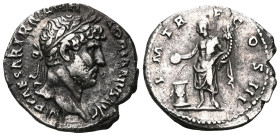 Hadrianus 117 - 138 Denarius AR . Obverse translation: “Imperator Cesar Traianus Hadrianus Augustus”, (Emperor Caesar Trajan Hadrian Augustus).Reverse...