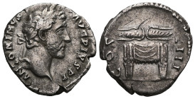 ANTONIUS PIUS. Denarius. (Ar. Silver). 145-147 AD Rome. (RIC 137). Anv: Laureate bust of Antonius Pius on the right, around legend: ANTONINVS AVG PIVS...