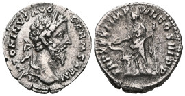 MARCUS AURELIUS.161-180 AD.Rome Mint.AR DenariusObverse : M ANTONINVS AVG GERM SARM; Head of Marcus Aurelius, laureate, rightReverse : TR P XXX IMP VI...