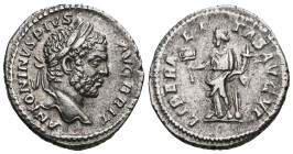 Caracalla 198-217 Denarius Silver AR. Obverse legend : ANTONINVS - PIVS AVG BRITObverse description: Laureate head of Caracalla on the right (O*)Obver...