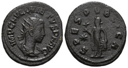 Quietus, usurper, 260-261. Antoninianus , Samosata. IMP C FVL QVIETVS P F AVG Radiate, draped and cuirassed bust of Quietus to right. Rev. SPES PVBLIC...