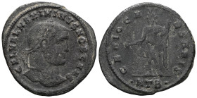 Maximinus II Daia (Caesar, 305-309) AE Follis (Bronze) Heraclea, 2. Off, 308/309Obv: GAL VAL MAXIMINVS NOB CAES, laureate head right,Rev: GENIO CA-ESA...