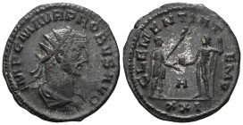 Probus (276-282) AD AE Anton -inianus, SisciaObv: IMP C M AVF PROBVS P F AVG - Radiate, draped and cuirassed bust of Probus right.Rev: RESTITVT ORBIS ...