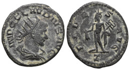 Claudius Gothicus (268-270) AE 21 Antoninianus  Antioch Obv: IMP C CLAVDIVS AVG: Bust of Claudius  radiate, draped, rightRev: FIDES AVG // Z Mercury, ...