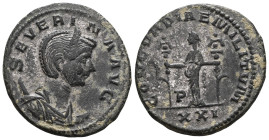 Severina (Augusta, 270-275) AE Antoninianus (Bronze) Antioch, 275.Obv: SEVERINA AVG Diademed and draped bust of Severina on crescent to right.Rev: CON...