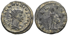CLAUDIUS II GOTHICUS, 268-270. Mint SPQR = Smyrna. Antoninian, 1st Em. End of 268-beginning of 269. IMP C M AVR CLAVDIVS AVG. Draped. Armored bust wit...