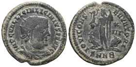 Licinius I, 308-324. Follis (Bronze), Cyzicus, B = 2nd officina, 321-324. IMP C VAL LICIN LICINIVS P F AVG Radiate, draped and cuirassed bust of Licin...
