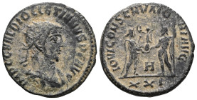 Diocletian, 284-305. Antoninianus , Siscia, 293-295. IMP C C VAL DIOCLETIANVS AVG Radiate, draped and cuirassed bust of Diocletian to right, seen from...