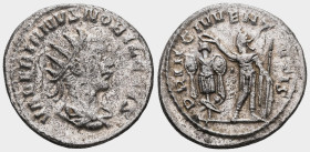Valerian II. Caesar, A.D. 253-255. BI antoninianus . Samosata mint, Struck A.D. 255-256. VALERIANVS NOBIL CAES, radiate and draped bust right / PRINC ...