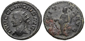 Claudius II Gothicus, 268-270. Antoninianus Antiochia, 268-269. IMP C CLAVDIVS AVG Radiate, draped and cuirassed bust of Claudius II to left , seen fr...