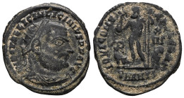 Licinius I, 308-324. Follis (Bronze), Cyzicus, 321-324. IMP C VAL LICIN LICINIVS PF AVG Radiate, draped and cuirassed bust of Licinius I to right. Rev...