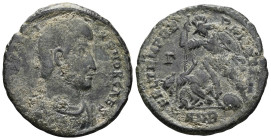 Constantius II (337-361). AE, Follis. (Bronze) Kyzikos.Obv: D N CONSTANTIVS P F AVG. Bust of Constantius II, pearl-diademed, draped, cuirassed, r.Rev:...