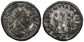 Probus, 276-282. Antoninianus Silver and Bronze , Antiochia, 280. IMP C M AVR PROBVS P F AVG Radiate, draped and cuirassed bust of Probus to right, se...