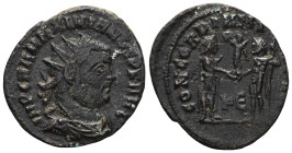 Maximianus Herculius AD 286-305. Struck AD 295-299. Cyzicus Radiatus Æ . IMP C M A MAXIMIANVS P F AVG, radiate, draped, and cuirassed bust right / CON...