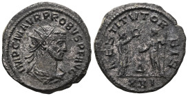 Probus (276-282) AD AE Anton -inianus, SisciaObv: IMP C M AVF PROBVS P F AVG - Radiate, draped and cuirassed bust of Probus right.Rev: RESTITVT ORBIS ...