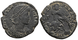 Constantius II, 337-361. Centenionalis (Bronze), Constantinople, 8th officina (H), 348-351. D N CONSTAN-TIVS P F AVG Diademed, draped and cuirassed bu...