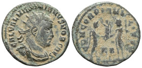 Maximianus, first reign, 286-305. Radiate Fraction (Bronze), Cyzicus, 295-299. IMP C M A MAXIMIANVS P F AVG Radiate, draped and cuirassed bust of Maxi...