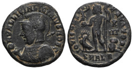 Licinius II. Caesar, A.D. 317-324. Æ follis . Heraclea, A.D. 321-324. D N VAL LICIN LICINIVS NOB C, helmeted and cuirassed bust of Licinius II left, h...