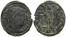 Maximinus II Daia (Caesar, 305-309) AE Follis (Bronze) Heraclea, 2. Off, 308/309Obv: GAL VAL MAXIMINVS NOB CAES, laureate head right,Rev: GENIO CA-ESA...