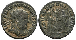 Galerius Maximianus (285-305) AE (Bronze) AE Radiate, CyzicusObv: IMP C M A MAXIMIANVS P F AVG, Radiate, draped and cuirassed bust of Maximianus right...