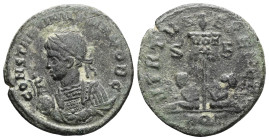 Constantine II. As Caesar, A.D. 317-337. Æ follis . Thessalonica, under Constantine I, A.D. 320. CONSTANTINVS IVN NOB C, laureate, draped and cuirasse...