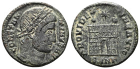 Constantinus II, as Caesar AD 317-337. Heraclea Follis Æ . CONSTANTINVS IVN NOB C, laureate, draped and cuirassed bust left / PROVIDENTIAE CAESS/ SMHB...